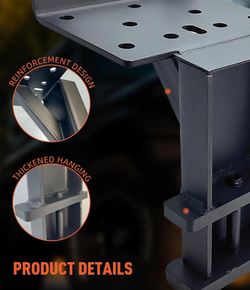 toolhoper Winch Hitch Mount, Winch Mounting Plate Fit for 2"x4" Stake Pocket, Heavy Duty Trailer Winch Mount, Capacity 3600 Lbs (Universal) - Image 4